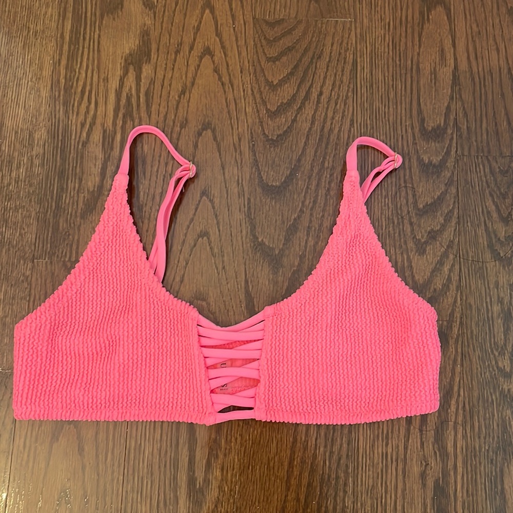 Guess hot neon pink bikini top